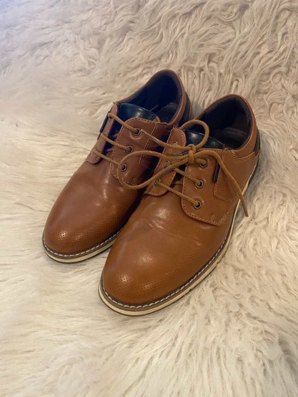 Boys Casual/Formal Lace-Up Dress Shoes in Brown